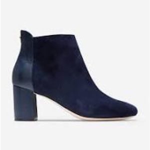 Cole Haan Suede Marine Blue Nellie Ankle Boot 7
